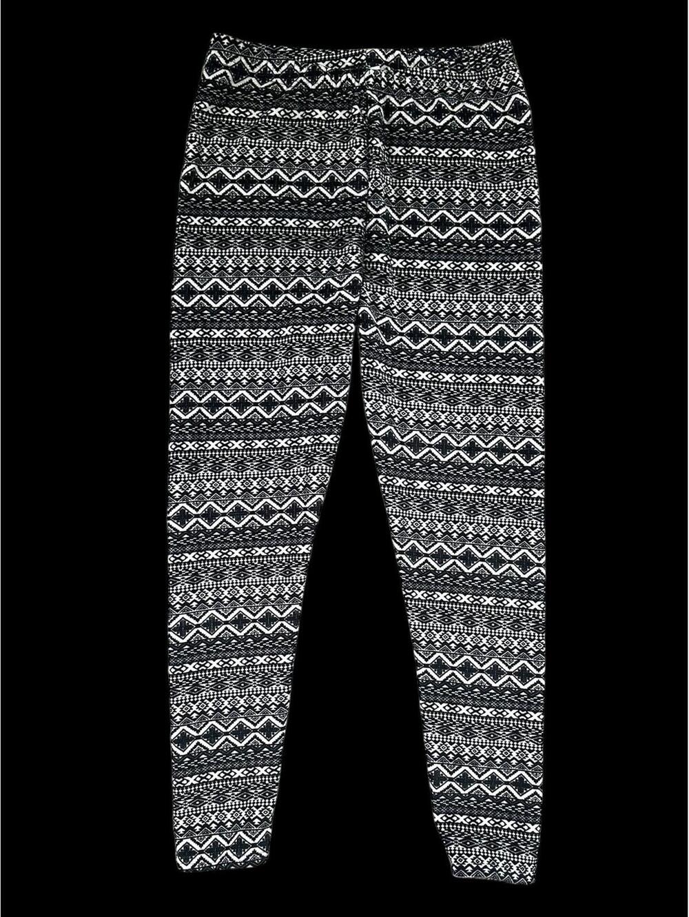 Vintage Sofra Monochrome Geometric Tribal Print Leggings View 5